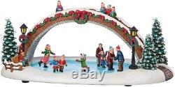 Christmas Holiday Village Set 30-Piece Handcrafted Light Music Battery Operated