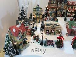 Christmas Lighted Village -12 Buildings, Trees, People Platform All Included