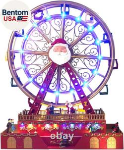Christmas Rotating Ferris Wheel with LED Lights, 18 Big Christmas Animated Deco