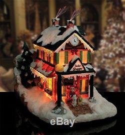 Christmas Snow Village Bakery Fiber Optic LED House Holiday Decor Decoration