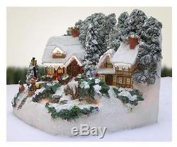 Christmas Snow Village Santa Raindeer Fiber Optic LED House Holiday Decor