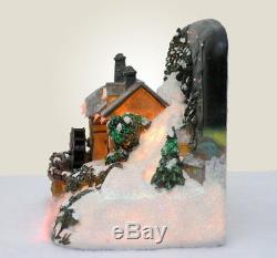 Christmas Snow Village Sawmill Fiber Optic LED House Holiday Decor Decoration