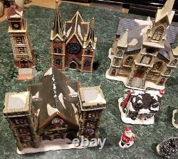Christmas Town Lot of 22 pieces, 8 of them Lighted Buildings
