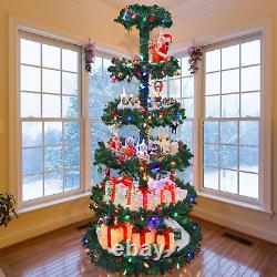 Christmas Tree Christmas Village Tree, 6.5FT Prelit DIY Christmas Village Layere
