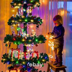 Christmas Tree Christmas Village Tree, 6.5FT Prelit DIY Christmas Village Layere