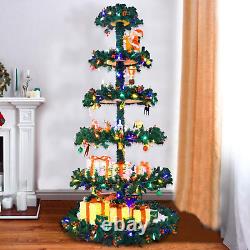 Christmas Tree Christmas Village Tree, 6.5FT Prelit DIY Christmas Village Layere