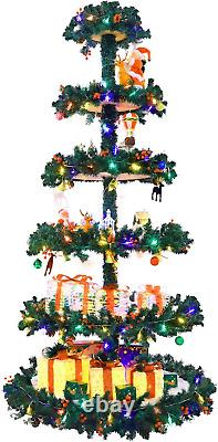 Christmas Tree Christmas Village Tree, 6.5FT Prelit DIY Christmas Village Layere