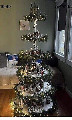 Christmas Tree Village Display Stand Circles DIY Cnc Cut Ready To Paint