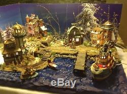 Christmas Village Display Platform Lemax Plymouth Corner Collection Ocean Scene