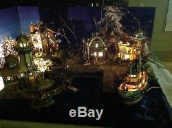 Christmas Village Display Platform Lemax Plymouth Corner Collection Ocean Scene