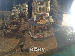 Christmas Village Display Platform Ocean Scene Complete Set Up All Included