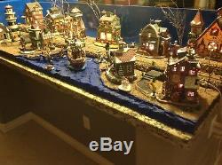 Christmas Village Display Platform Ocean Scene For Lemax, Dept 56, Sns