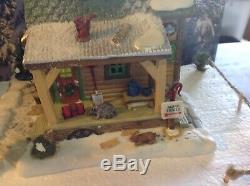 Christmas Village Display Platform Ski Slope W Lemax Houses, Figures And Trees