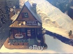 Christmas Village Display Platform Ski Slope W Lemax Houses, Figures And Trees