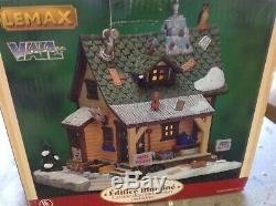 Christmas Village Display Platform Ski Slope W Lemax Houses, Figures And Trees