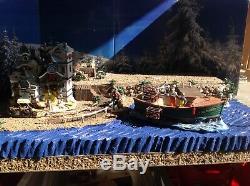 Christmas Village Display Platform W 2 Lemax Pieces, Ocean Scene