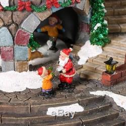 Christmas Village House Musical Animated Holiday Downtown Tabletop Decoration