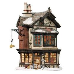 Christmas Village Houses Ebenezer Scrooge's Ceramic House Brown, White, Black