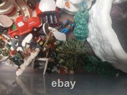 Christmas Village Lot Set Of 30 Ceramic Buildings Plus Assecories And Pond Mixed