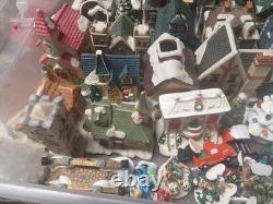 Christmas Village Lot Set Of 30 Ceramic Buildings Plus Assecories And Pond Mixed
