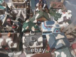 Christmas Village Lot Set Of 30 Ceramic Buildings Plus Assecories And Pond Mixed
