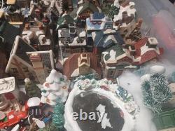 Christmas Village Lot Set Of 30 Ceramic Buildings Plus Assecories And Pond Mixed