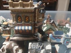 Christmas Village Lot Set Of 30 Ceramic Buildings Plus Assecories And Pond Mixed