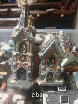 Christmas Village Lot Set Of 30 Ceramic Buildings Plus Assecories And Pond Mixed