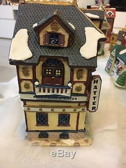 Christmas Village Lot of 43 pieces, 23 porcelain lighted houses + more