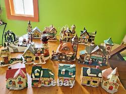 Christmas Village Lot with Buildings, Accessories, and Train Set