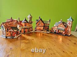 Christmas Village Lot with Buildings, Accessories, and Train Set