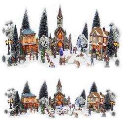 Christmas Village Set Animated Musical Light Up Holiday Decor Battery Operated