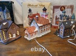 Christmas Village Set Of 3 Spec. Edit. With BONUS figurines