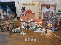 Christmas Village Set Of 3 Spec. Edit. With BONUS figurines