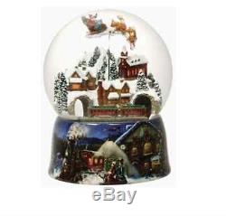 Christmas Village Victorian Snow Globe Glitterdome With Santa Sleigh
