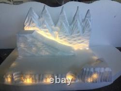 Christmas village display Platform IlluminatesW Led For Lemax Dept 56 North Pole