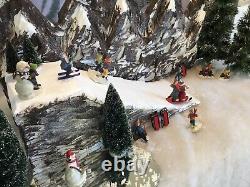 Christmas village display Ski Slope W Matching Background