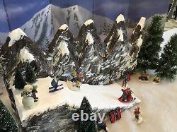 Christmas village display Ski Slope W Matching Background