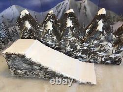 Christmas village display Ski Slope W Matching Background