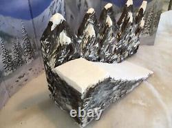 Christmas village display Ski Slope W Matching Background