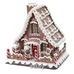 Claydough Gingerbread House Lighted Christmas Building Figurine D2869 10 Inch