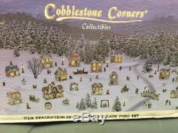 Cobblestone Corners Christmas Village 55Pc Lot Train Station Firemen Homes, Shops