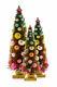 Cody Foster Gold Bottle Brush Christmas Trees Rainbow Balls 11.5-18.5 Set of 3
