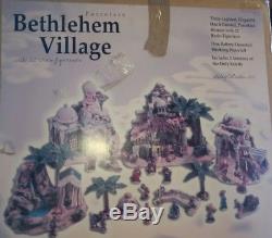 Collectible Porcelain Bethlehem Village Christmas Lighted Nativity Set Rare