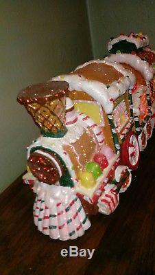 Cracker Barrel Lighted Fiber Optic Gingerbread Train Home Decor