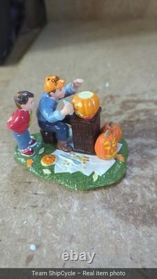 DEFECTIVE Dept 56 Jacks Pumpkin Carving Studio Snow Village Halloween 54 G3D