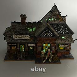 DEPARTMENT 56 HALLOWEEN RICKETY RAILROAD STATION 10TH ANNIVERSARY Tested/Works