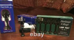 DEPARTMENT 56-ORIGINAL 6 DICKEN'S VILLAGE HOUSES+set of lanterns, fence