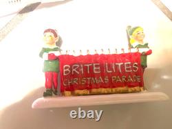 DEPT 56 BRITE LITE PARADE banner snowflake snowman Santa marching bulb pepermint