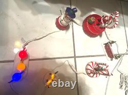 DEPT 56 BRITE LITE PARADE banner snowflake snowman Santa marching bulb pepermint